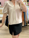 Champagne Puff Sleeve Top