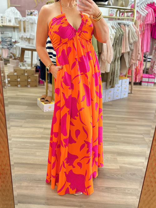 Orange/Pink Maxi Dress