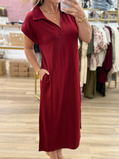 Burgundy Midi Dress