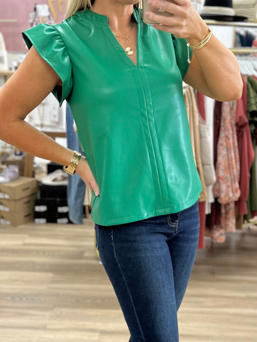 Green Leather Top