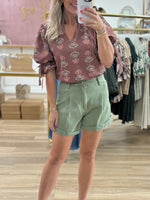 Denim Rolled Hem Shorts
