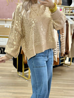 Taupe/Gold Sweater