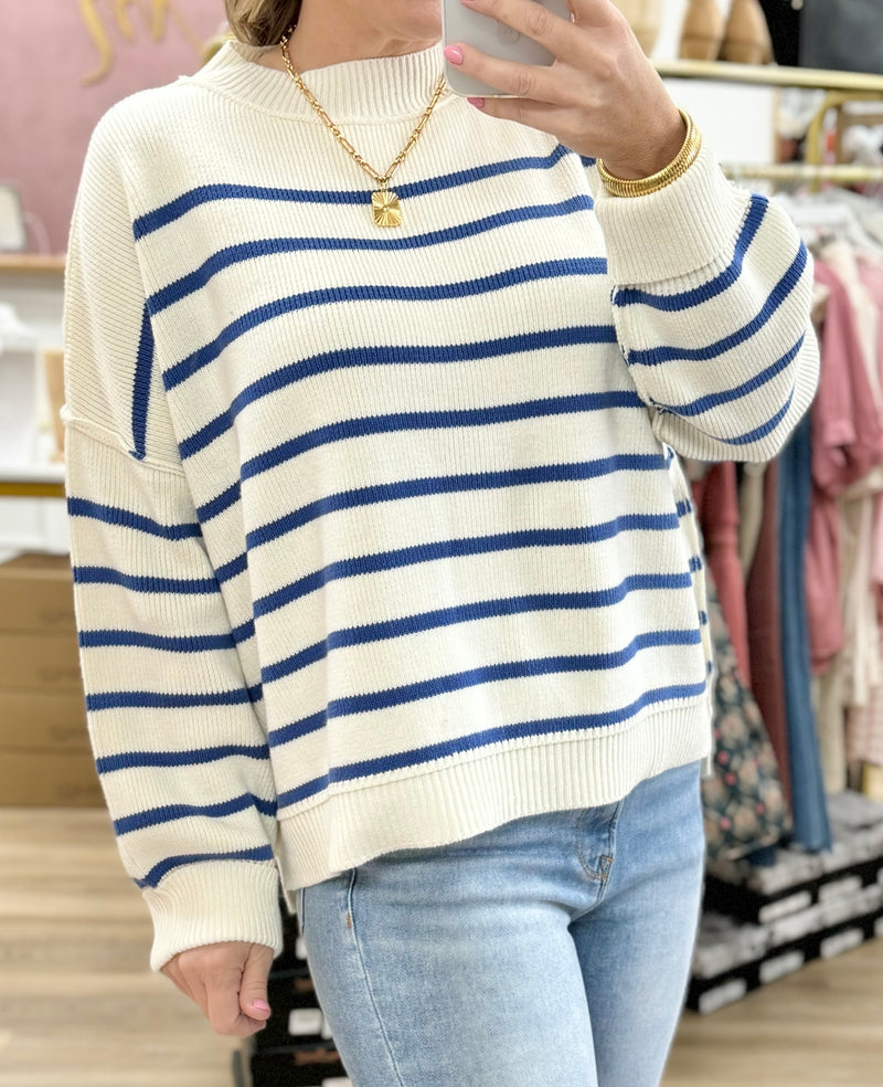 Cream/Blue Sweater