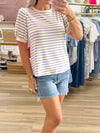 Stripe Bubble Sleeve Top
