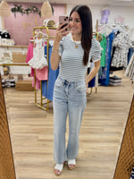 Striped Puff Sleeve Top