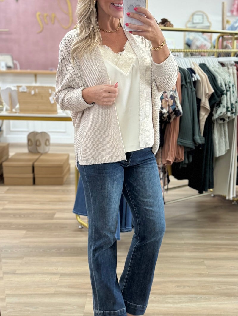 Oatmeal Dolman Sleeve Cardigan