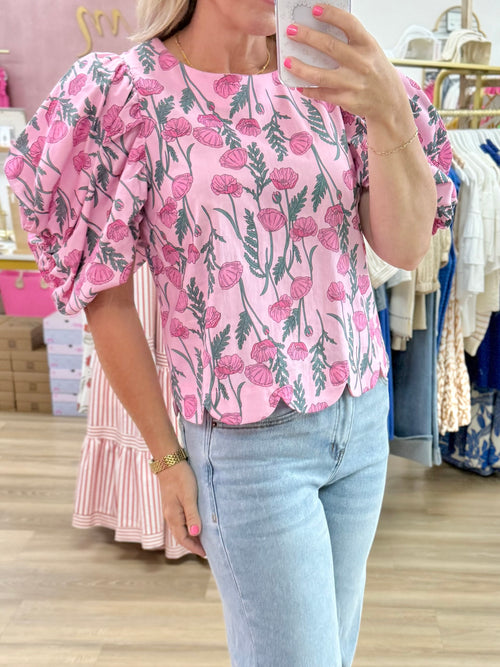 Pink Floral Top