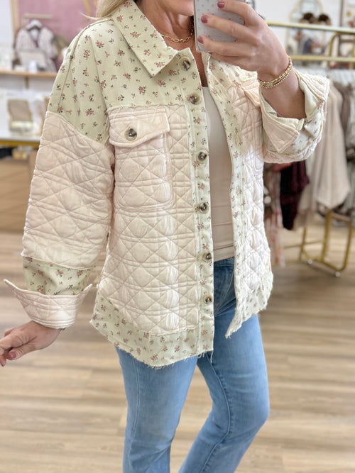 Floral Patch Print Jacket