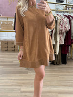 Camel Suede 3/4 Dress