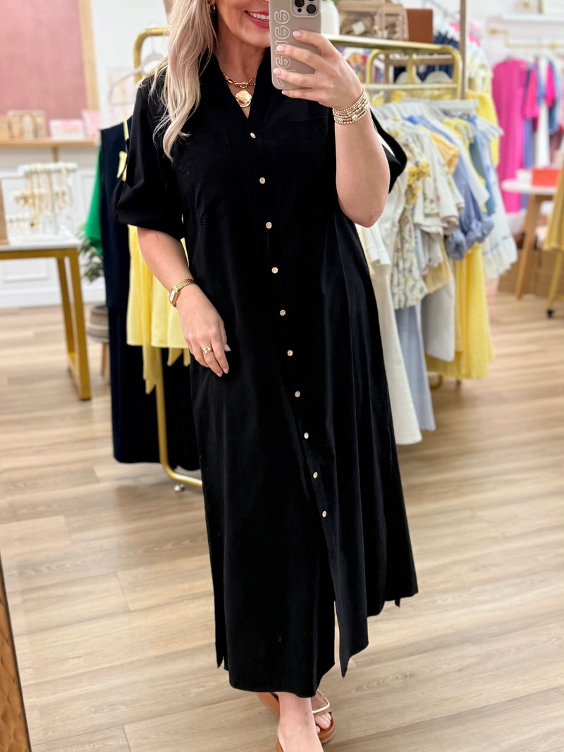 button front black midi dress Large Size:62 STAUD, Halie Mini Dress special_occasion_dress Knee to mid