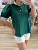 Green Mock Neck Top