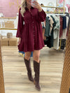 Burgundy Tiered Dress