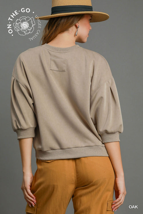 Pleated Sleeve Top