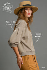 Pleated Sleeve Top