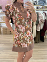 Brown Floral Dress