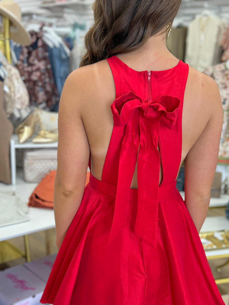 Red Halter Style Dress