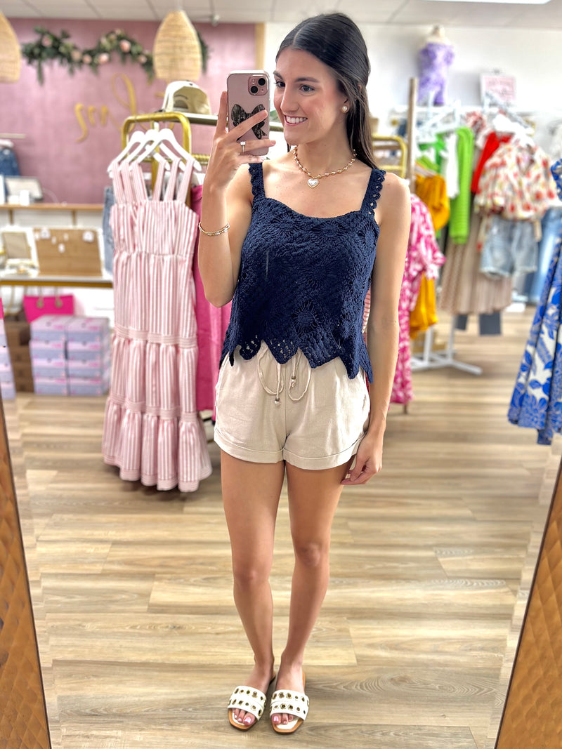 Diamond Pattern Crochet Top