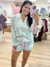 Blue/White w/Trees PJ Set