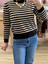 Black/Taupe Stripe Sweater