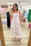 Blush Floral Midi Dress