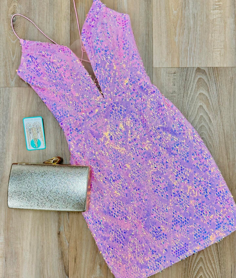 Orchid Sequin Dress