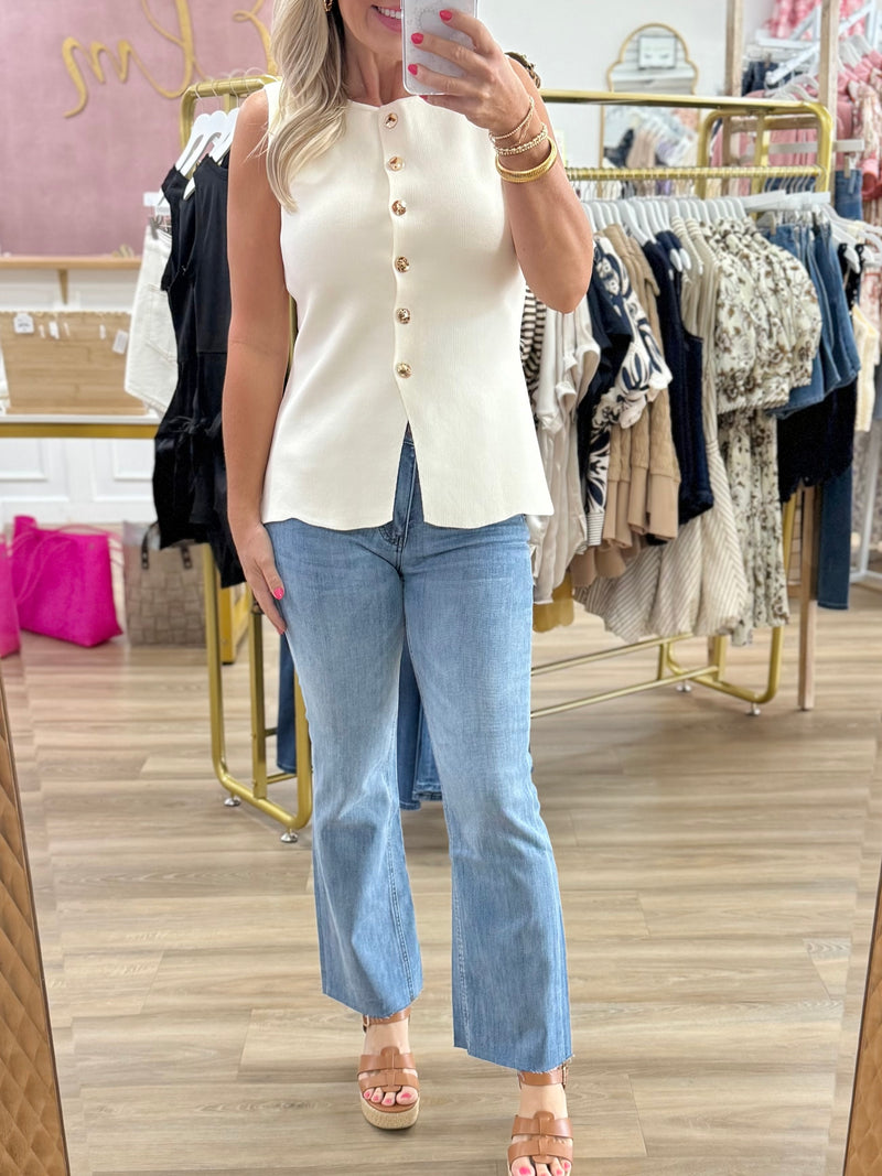 Sleeveless Sweater Peplum Top