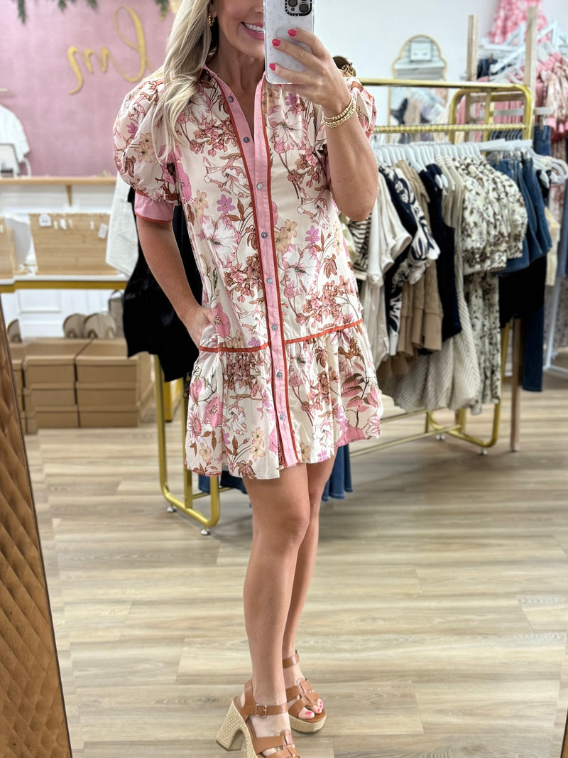 Dusty Pink Floral Dress