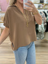 Solid Split Collar Top