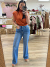 Rust Satin Top