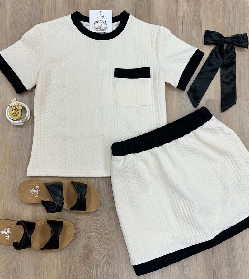 Cream/ Black Skirt