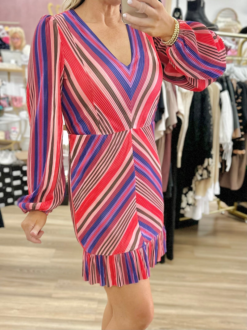 Multi-Colored Striped Dress