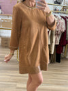 Camel Suede 3/4 Dress