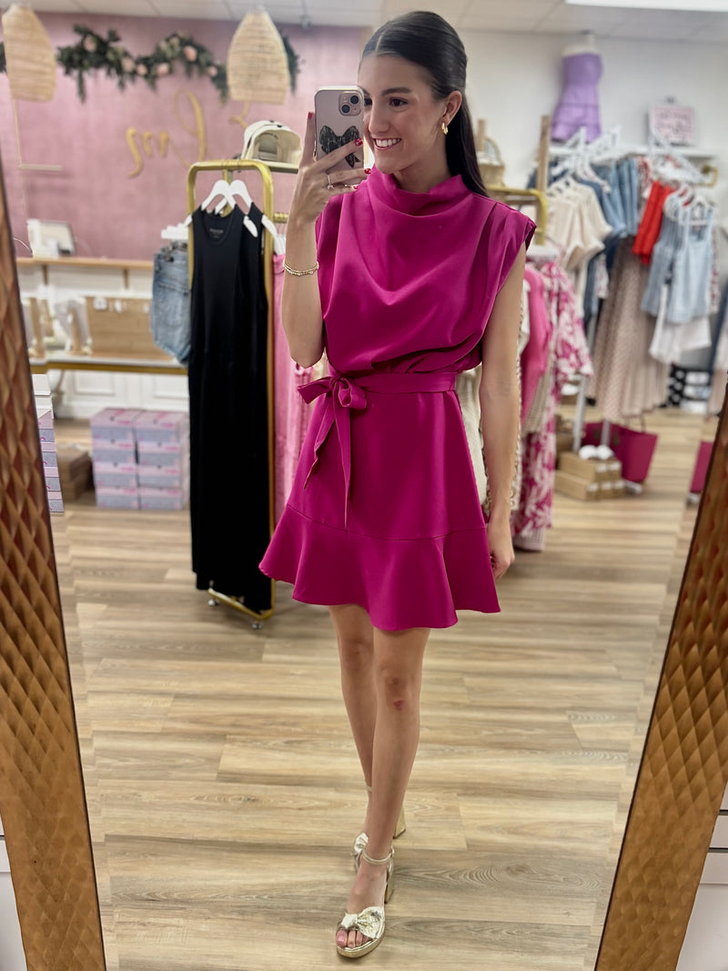 Cowl Neck Sleeveless Dress