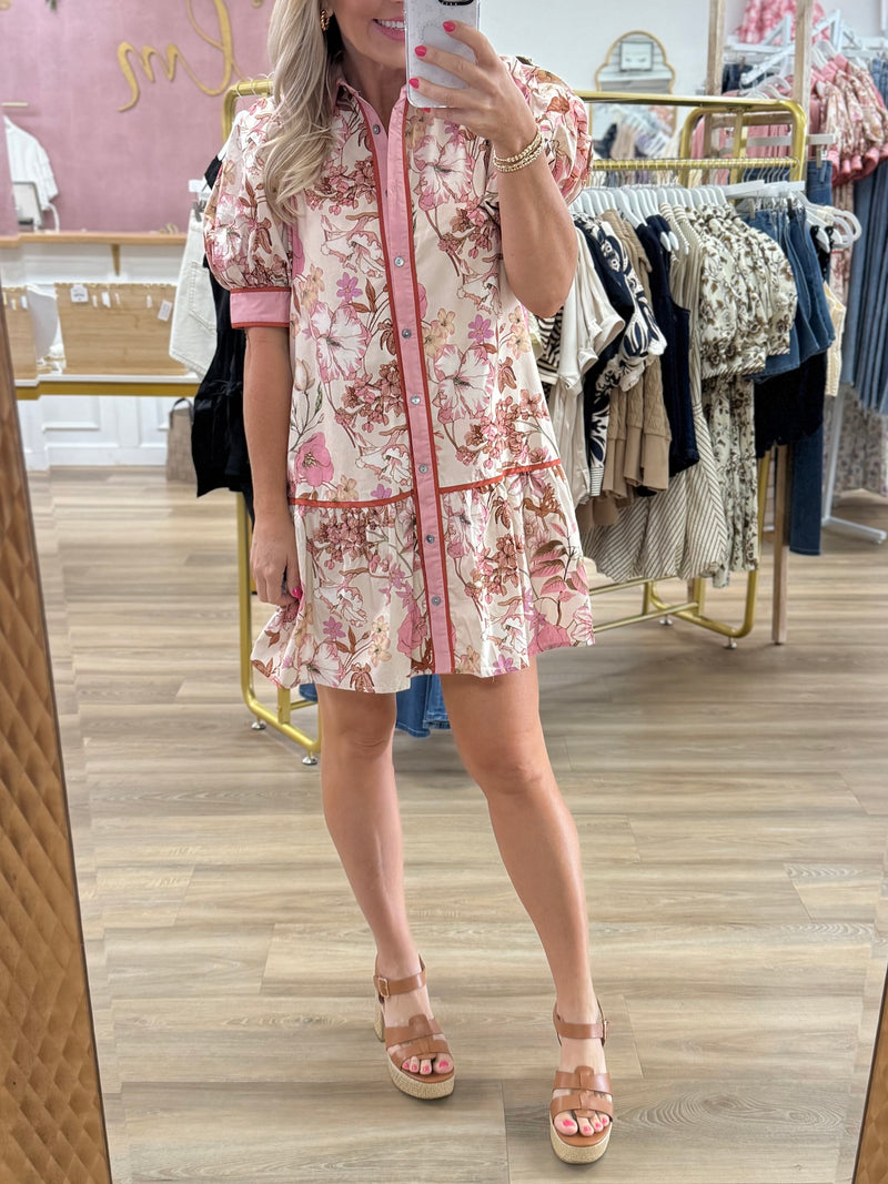 Dusty Pink Floral Dress