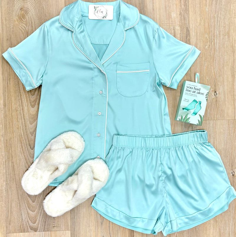 Seafoam Satin Jammies