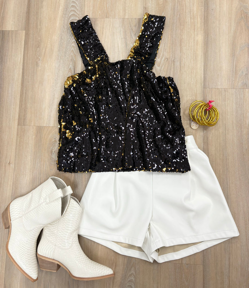 Black/Gold Sequin Tank