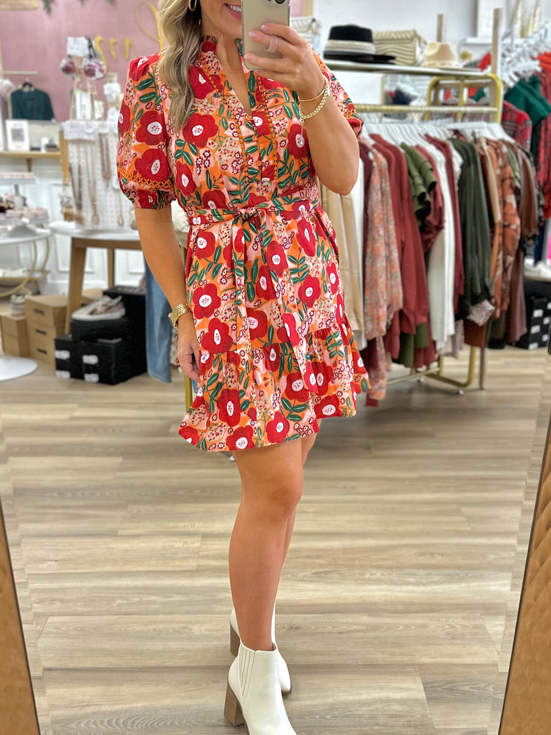 Joy Joy-Orange Poppies Dress