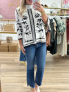 Cream/Black 3/4 Sweater