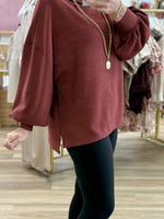 Mock Neck Solid Sweater