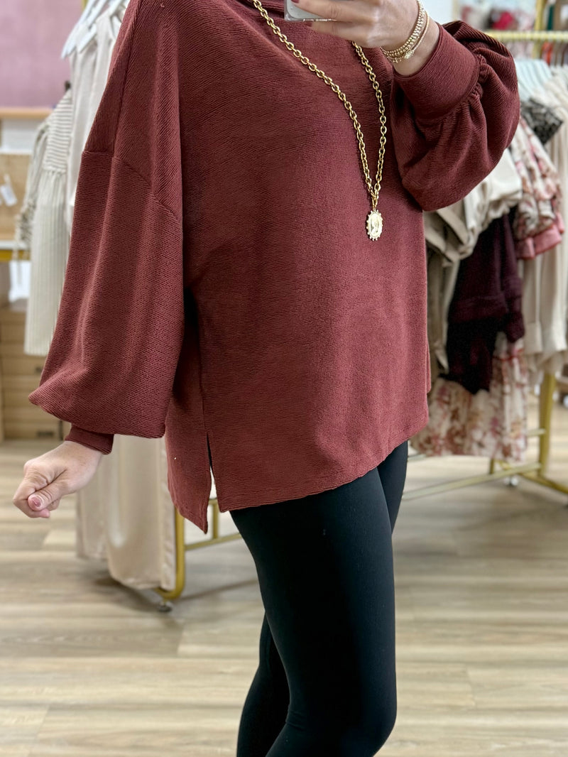 Mock Neck Solid Sweater