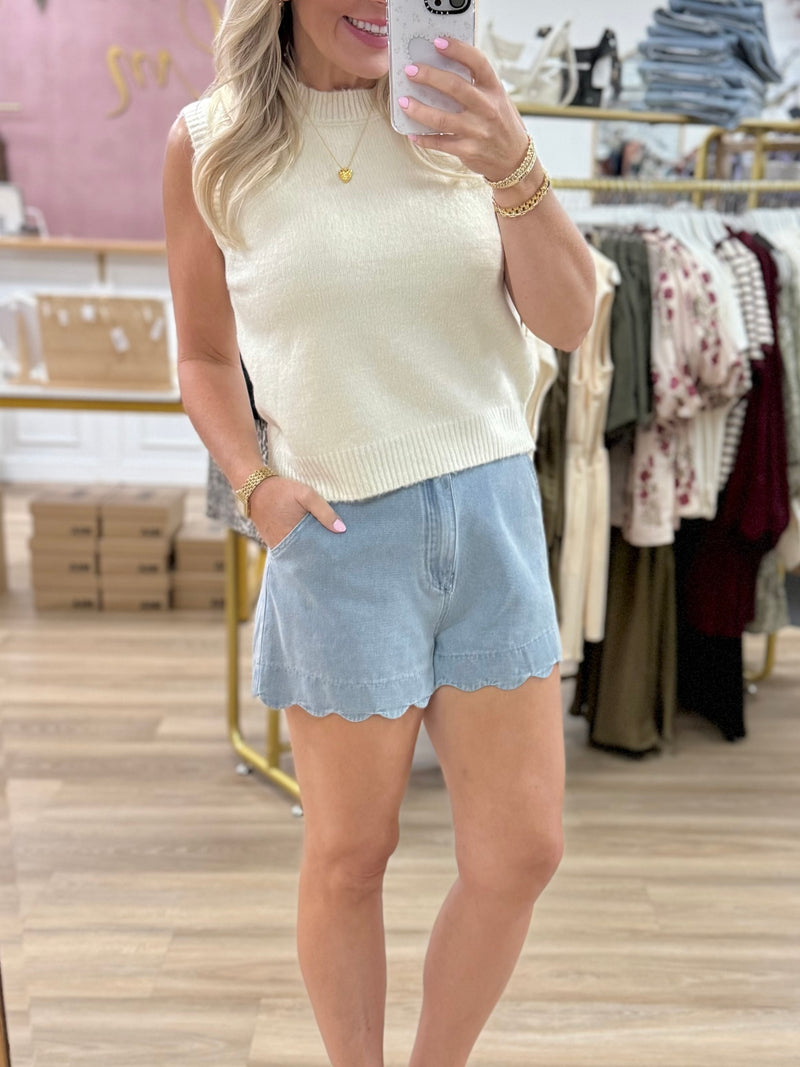 Sleeveless Knit Sweater