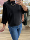 Washed Black 3/4 Sleeve Top