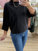 Washed Black 3/4 Sleeve Top