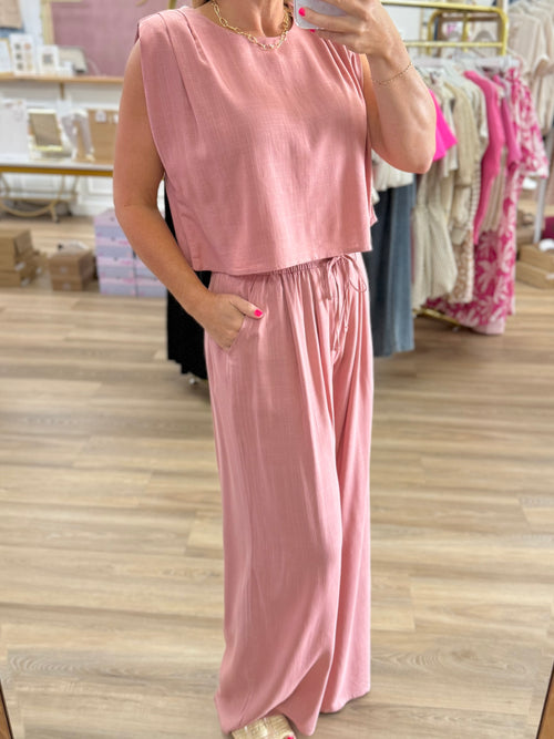Mauve Linen Set