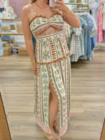 Cut Out Printed Maxi Dress