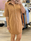 Suede Button Up Dress