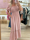 Dusty Rose Smocked Dress