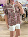 Brown Floral Top