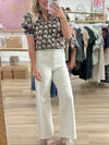 Brown Puff Sleeve Top