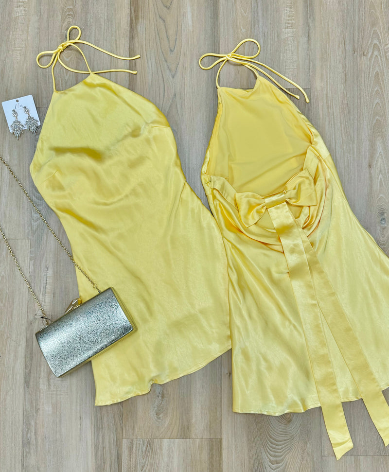 Satin Lemon Dress